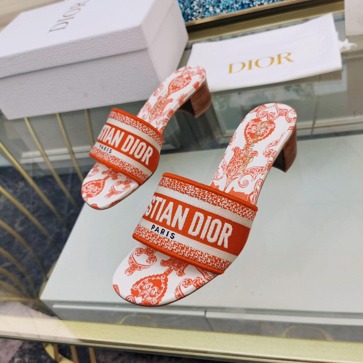 DIOR CD Mule Dway Heeled Slide 45mm Style 41