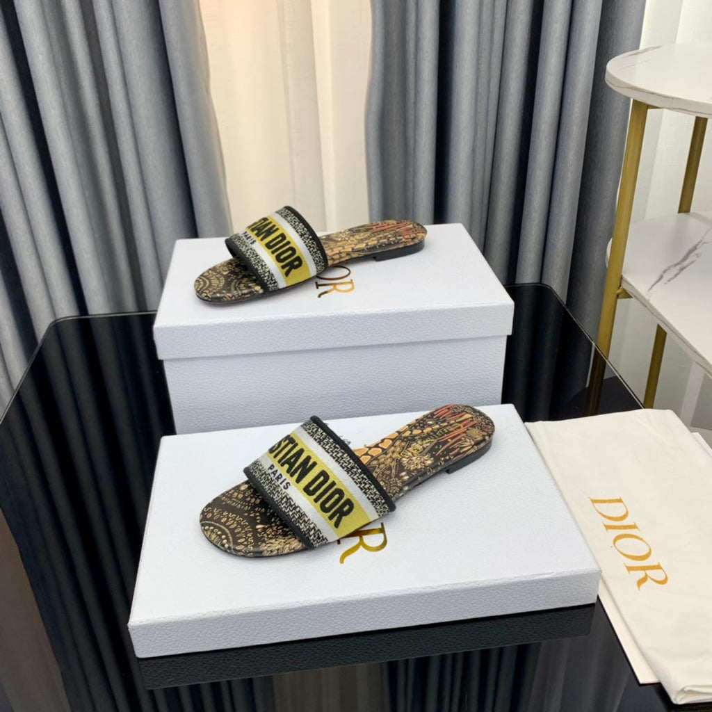 DIOR CD Mule Dway Slide 10mm Multi-motifs Style 67